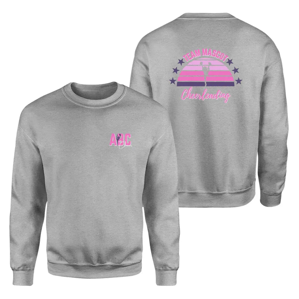 retro sunset cheerleader on a sweatshirt