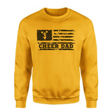 cheer dad horizontal flag on a sweatshirt with a black graphic