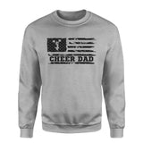 cheer dad horizontal flag on a sweatshirt with a black graphic