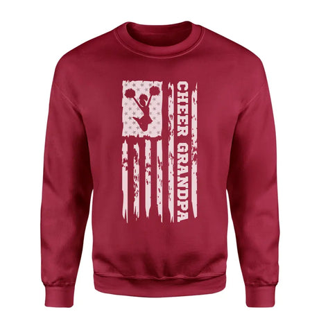 cheer grandpa vertical flag on a sweatshirt with a white graphic