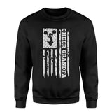 cheer grandpa vertical flag on a sweatshirt with a white graphic