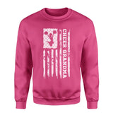 cheer grandma vertical flag on a sweatshirt with a white graphic