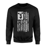 cheer grandma vertical flag on a sweatshirt with a white graphic