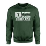 cheer dad horizontal flag on a sweatshirt with a white graphic