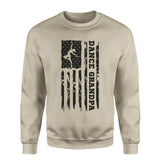 dance grandpa vertical flag on a sweatshirt with a black graphic