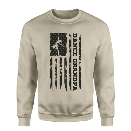 dance grandpa vertical flag on a sweatshirt with a black graphic