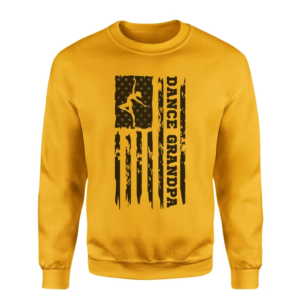 dance grandpa vertical flag on a sweatshirt with a black graphic