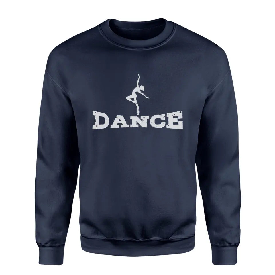 basic dance with dancer icon on a sweatshirt with a white graphic