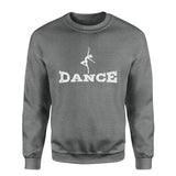 basic dance with dancer icon on a sweatshirt with a white graphic