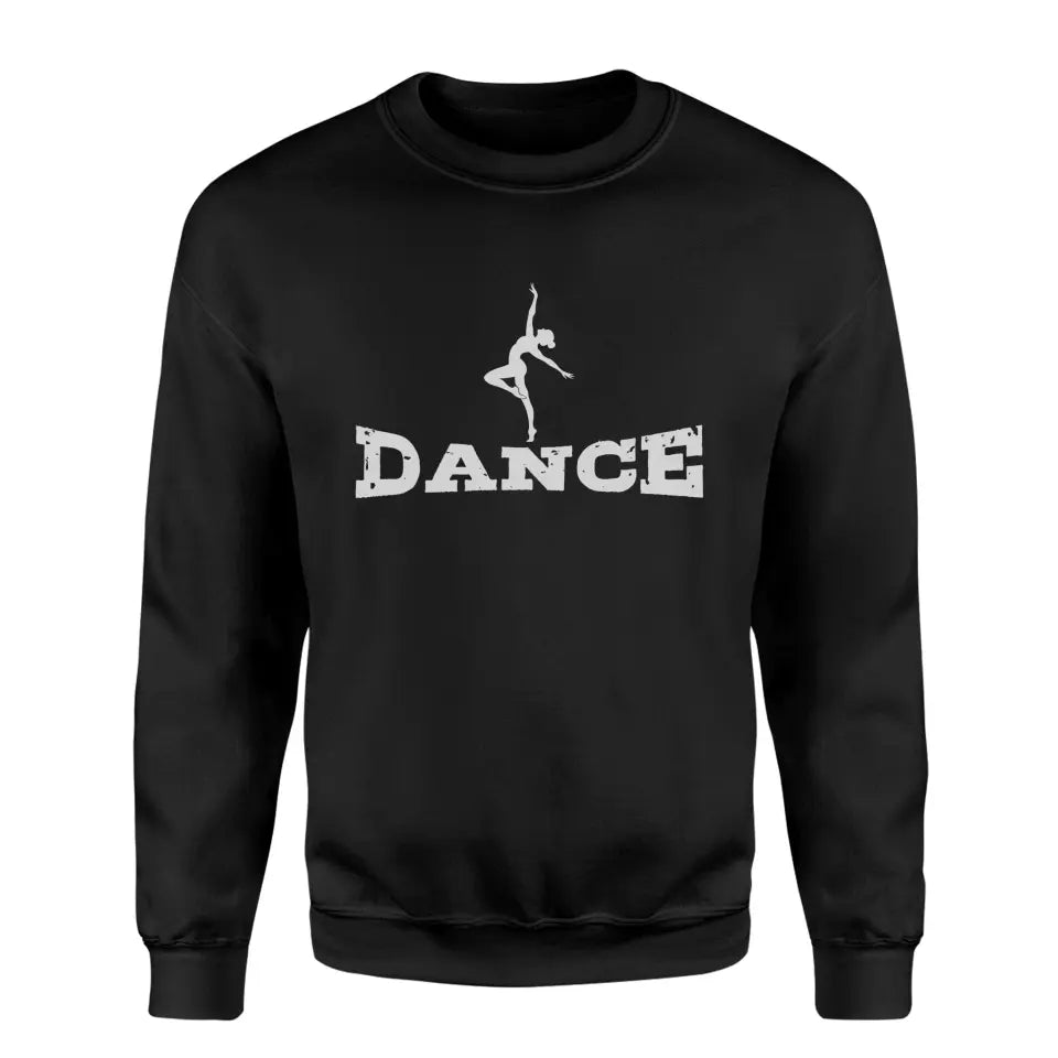 basic dance with dancer icon on a sweatshirt with a white graphic