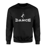 basic dance with dancer icon on a sweatshirt with a white graphic