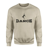 basic dance with dancer icon on a sweatshirt with a black graphic