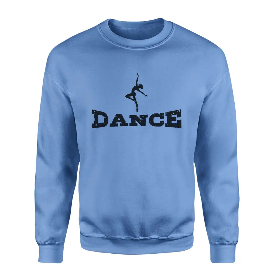 basic dance with dancer icon on a sweatshirt with a black graphic