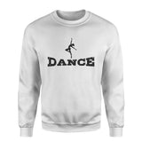 basic dance with dancer icon on a sweatshirt with a black graphic