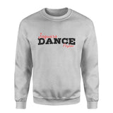 custom dance mascot and dancer name on a sweatshirt with a black graphic