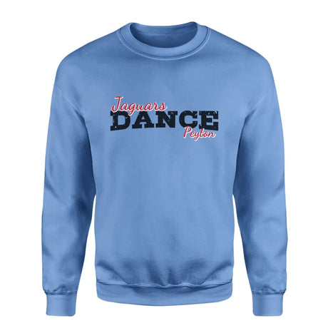 custom dance mascot and dancer name on a sweatshirt with a black graphic