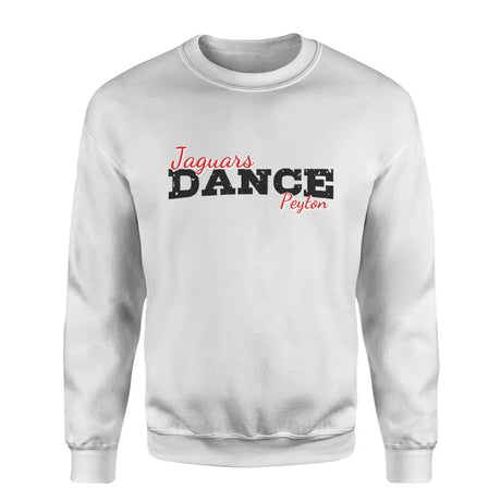 custom dance mascot and dancer name on a sweatshirt with a black graphic