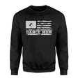 dance mom horizontal flag on a sweatshirt with a white graphic