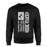 dance mom vertical flag on a sweatshirt with a white graphic