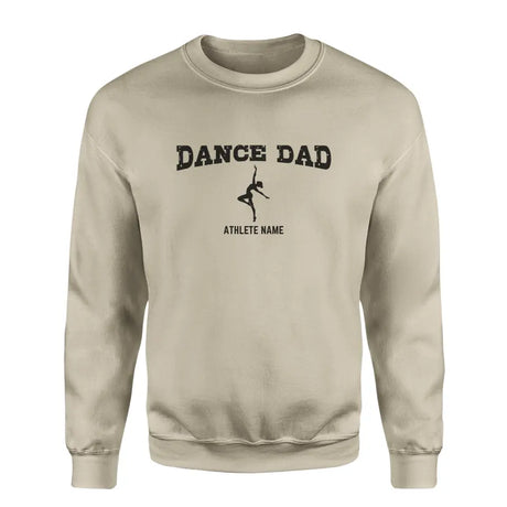 dance dad with dancer icon and dancer name on a sweatshirt with a black graphic