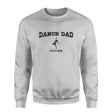 dance dad with dancer icon and dancer name on a sweatshirt with a black graphic