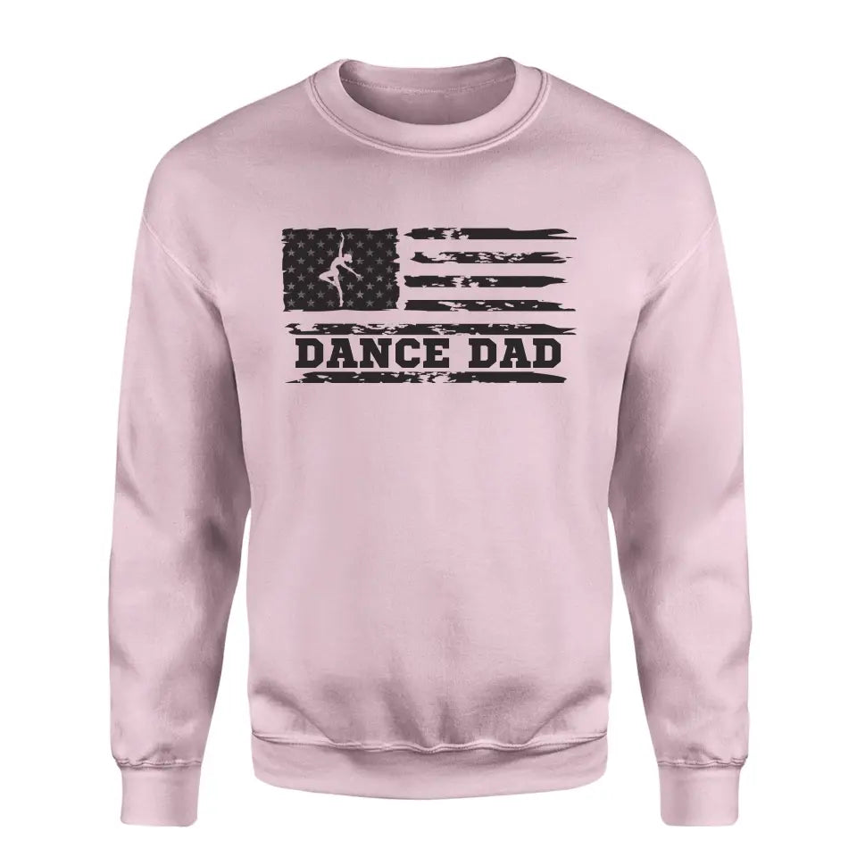 dance dad horizontal flag on a sweatshirt with a black graphic