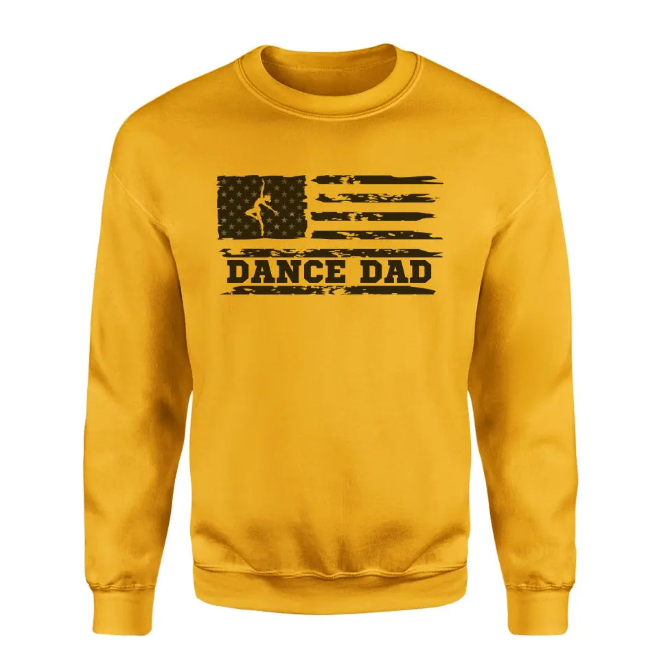 dance dad horizontal flag on a sweatshirt with a black graphic