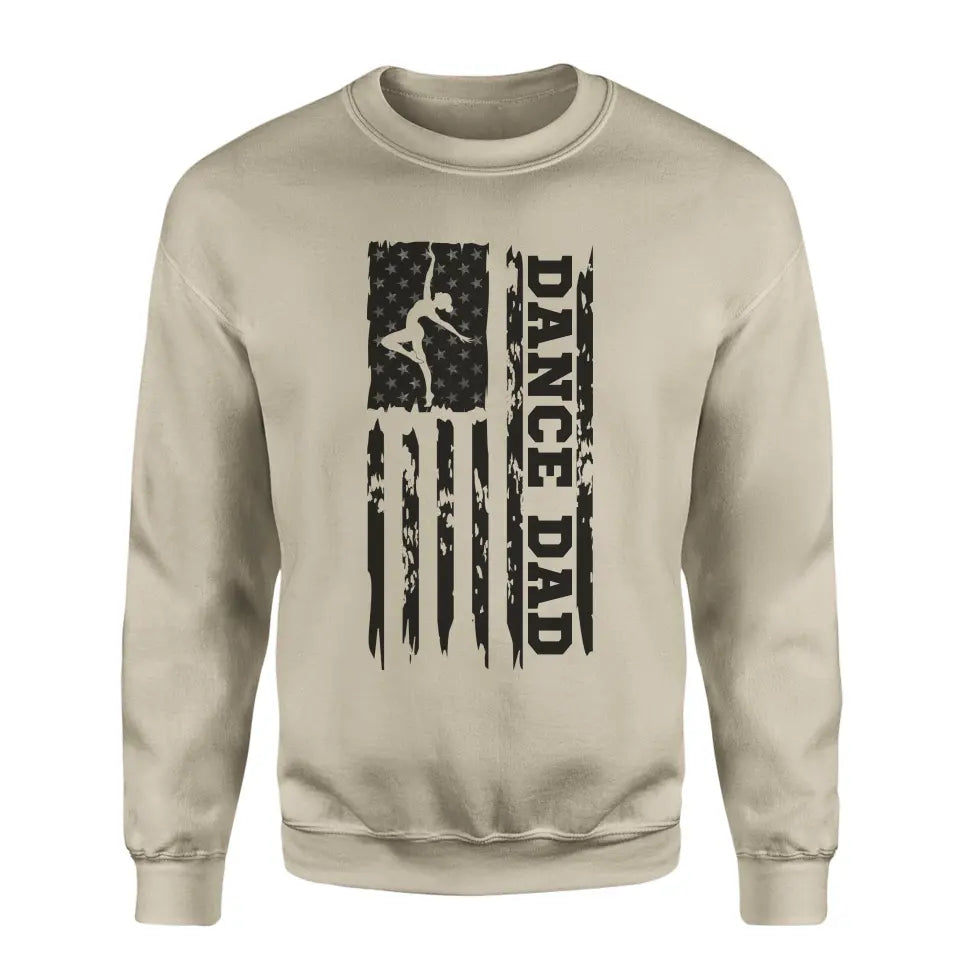 dance dad vertical flag on a sweatshirt with a black graphic