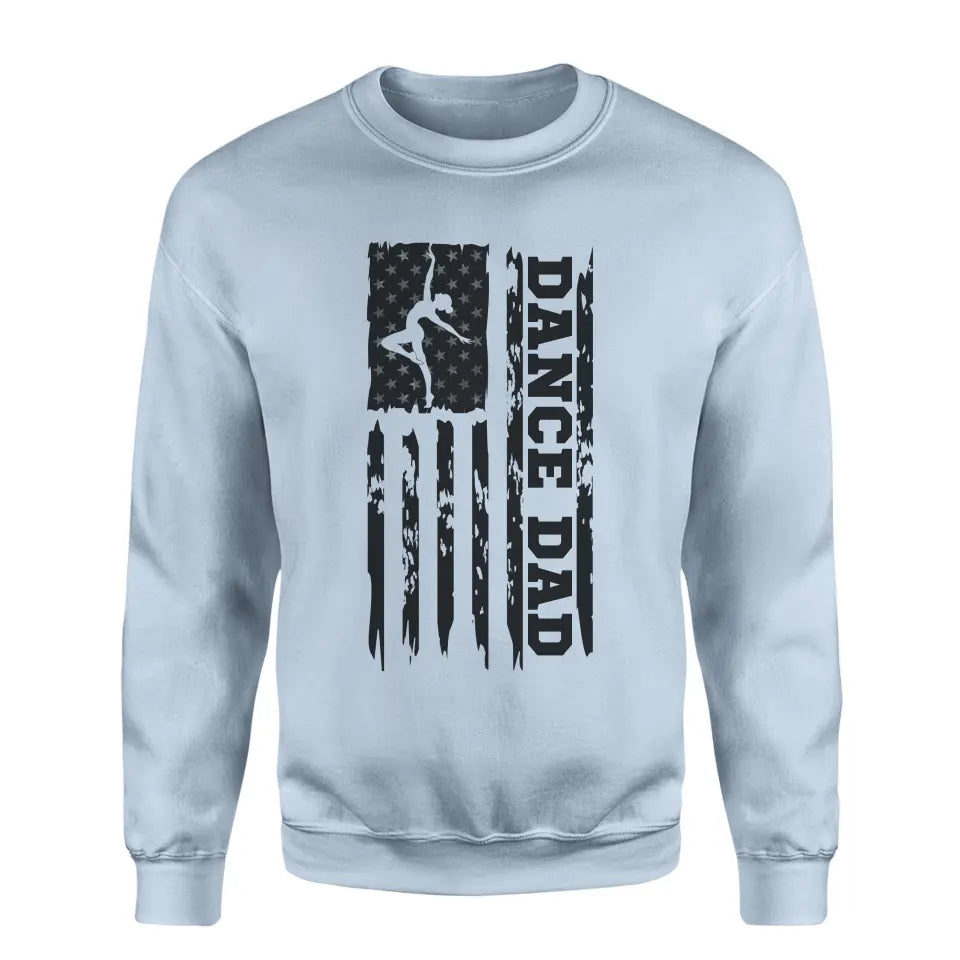 dance dad vertical flag on a sweatshirt with a black graphic