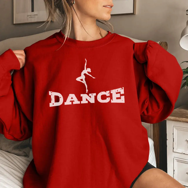 basic dance with dancer icon on a sweatshirt with a white graphic