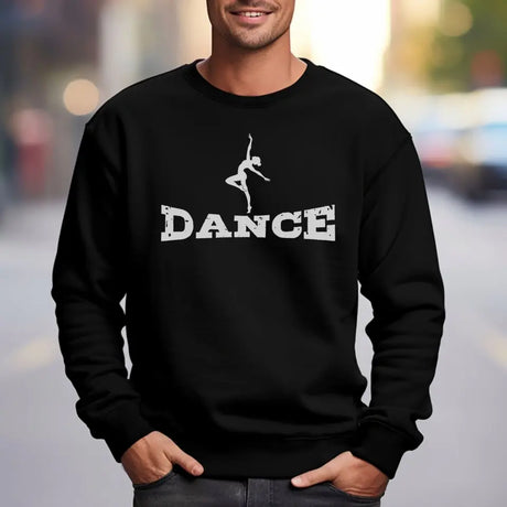 basic dance with dancer icon on a sweatshirt with a white graphic