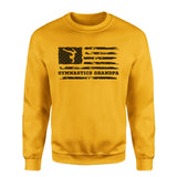 gymnastics grandpa horizontal flag on a sweatshirt with a black graphic