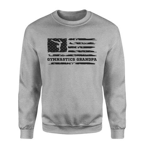 gymnastics grandpa horizontal flag on a sweatshirt with a black graphic