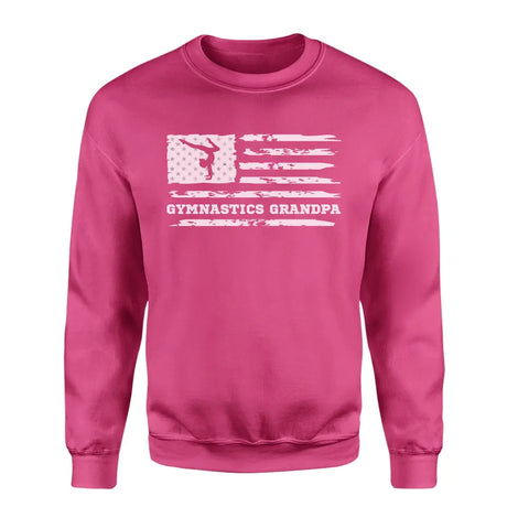 gymnastics grandpa horizontal flag on a sweatshirt with a white graphic