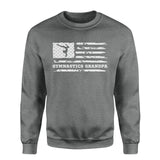 gymnastics grandpa horizontal flag on a sweatshirt with a white graphic