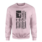 gymnastics grandpa vertical flag on a sweatshirt with a black graphic