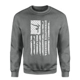 gymnastics grandpa vertical flag on a sweatshirt with a white graphic