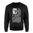 gymnastics grandpa vertical flag on a sweatshirt with a white graphic