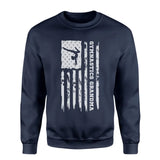 gymnastics grandma vertical flag on a sweatshirt with a white graphic