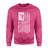 gymnastics grandma vertical flag on a sweatshirt with a white graphic