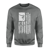 gymnastics grandma vertical flag on a sweatshirt with a white graphic