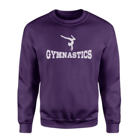 basic gymnastics with gymnast icon on a sweatshirt with a white graphic