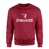 basic gymnastics with gymnast icon on a sweatshirt with a white graphic