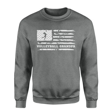 volleyball grandpa horizontal flag on a sweatshirt with a white graphic