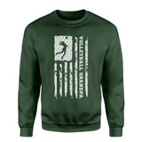 volleyball grandpa vertical flag on a sweatshirt with a white graphic