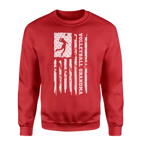 volleyball grandma vertical flag on a sweatshirt with a white graphic