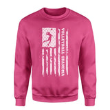 volleyball grandma vertical flag on a sweatshirt with a white graphic