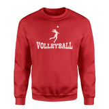 basic volleyball with volleyball player icon on a sweatshirt with a white graphic