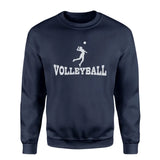 basic volleyball with volleyball player icon on a sweatshirt with a white graphic