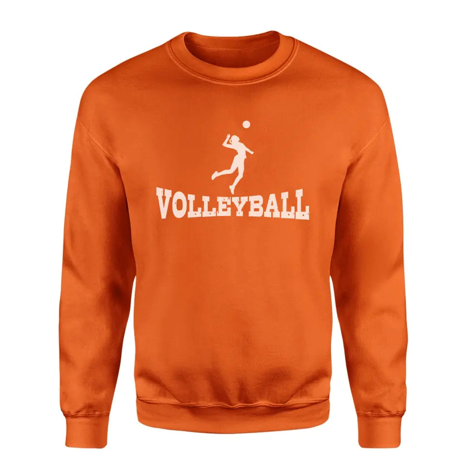 basic volleyball with volleyball player icon on a sweatshirt with a white graphic